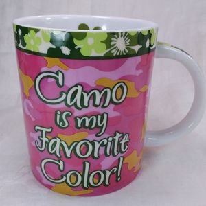 CAPE SHORE Camo Is My Favorite Color! MUG Pink Yellow and Green 12 oz Cup